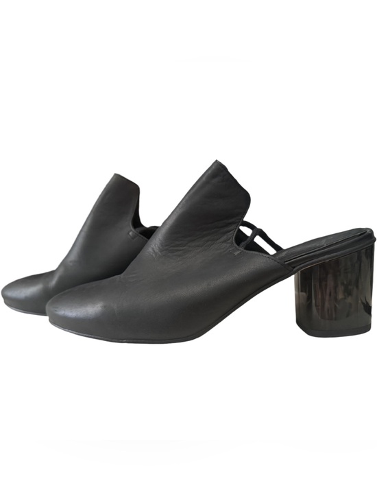 Free People Shoes - Free People Mules Distinct Block Heel Leather Adjustable Tie Wrap Women’s Size 8